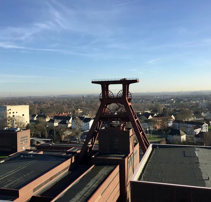 Blick vom Ruhr Museum auf den Doppelbock der Zeche Zollverein