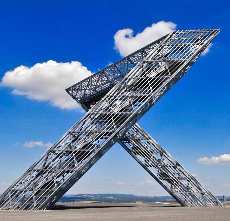 Blick vom Ruhr Museum auf den Doppelbock der Zeche Zollverein